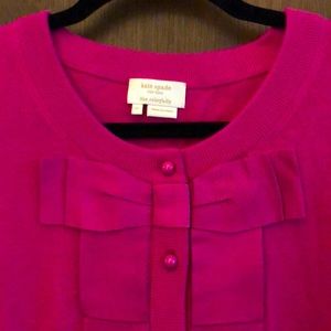 Kate Spade Hot Pink Bow Cardigan